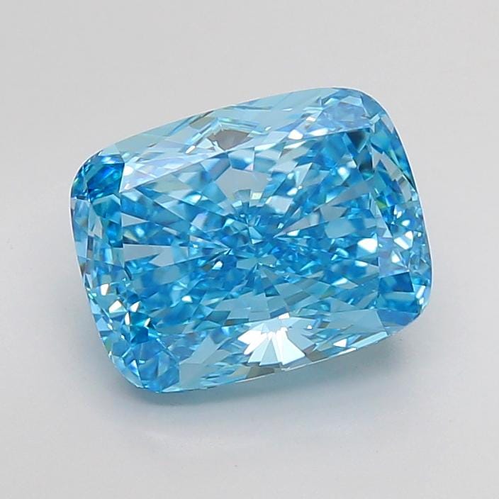 Long Cushion Cut 5.32ct Fancy Vivid Blue Lab Grown Diamond – VVS2