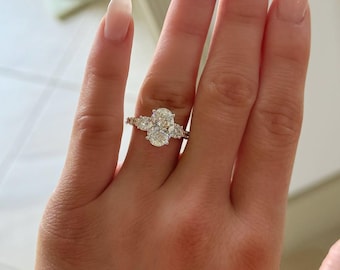 Oval 3 Carat Lab Grown Diamond Hidden Halo Engagement Ring – IGI Certified