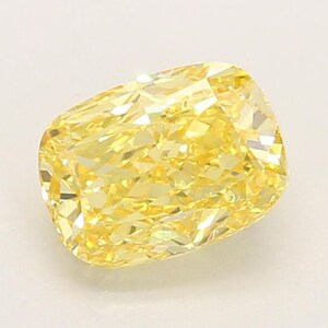 1.31ct Cushion Cut Lab Grown Diamond: Fancy Vivid Yellow VVS2, IGI Certified