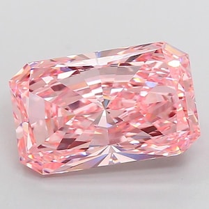 5.00ct Radiant Cut Lab Grown Fancy Vivid Pink Diamond: VS1 Clarity, IGI Certified
