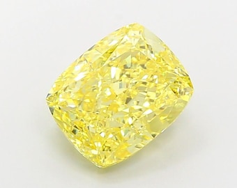4.99ct Cushion Cut Fancy Vivid Yellow Lab Grown Diamond | IGI Certified