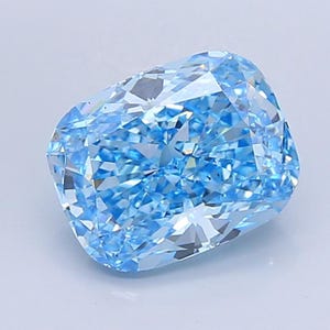 Kussengeslepen laboratoriumdiamant 4,56 kt fancy, levendig blauw VS2 IGI-gecertificeerde verlovingsring | Aangepaste blauwe diamanten ring | Luxe sieraden
