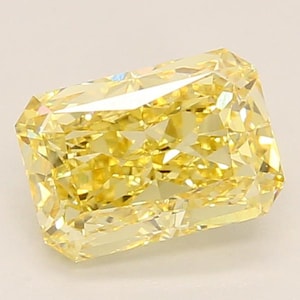 1.59ct Radiant Cut Lab Grown Diamond: Fancy Intense Yellow VVS2, IGI Certified