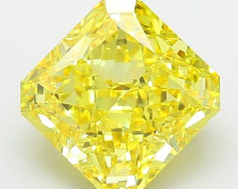 Radiant Cut Lab Grown Diamond 8.60ct Fancy Vivid Yellow VS1 IGI Certified Loose Diamond for Custom Engagement Ring