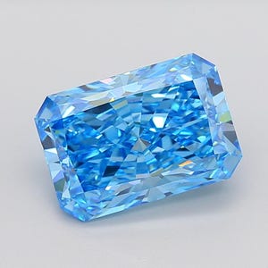 7.04 Carat Radiant Cut Fancy Vivid Blue Lab Grown Diamond - VVS2 IGI Certified