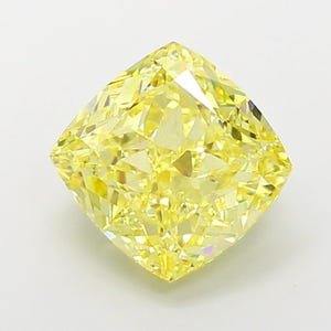 Cushion Brilliant 8.02ct Fancy Intense Yellow Lab Grown Diamond VS1 | Certified Loose Diamond for Custom Ring