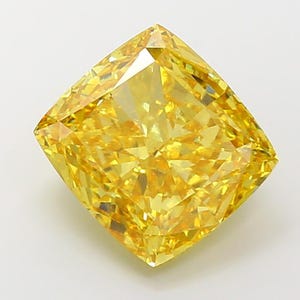 10.06ct Cushion Cut Fancy Vivid Yellow Lab Grown Diamond: VS1 Clarity, IGI Certified