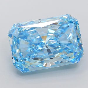 10.44ct Fancy Vivid Blue Radiant Cut Lab Grown Diamond: IGI Certified VS1