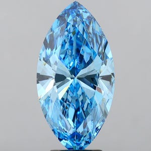 5.69ct Marquise-Cut Fancy Vivid Blue Lab-Grown Diamond, VVS2, IGI Certified