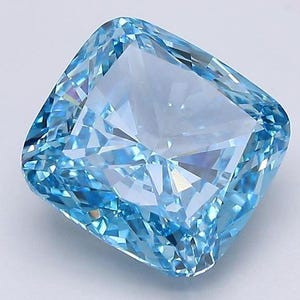 Vierkant kussen labgegroeid diamant 5,31 kt fancy, levendig blauw VS1 IGI-gecertificeerd | Losse blauwe diamant voor gepersonaliseerde sieraden of verlovingsring