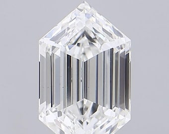Diamante hexagonal cultivado en laboratorio de 4,12 ct – E VS2, certificado por IGI