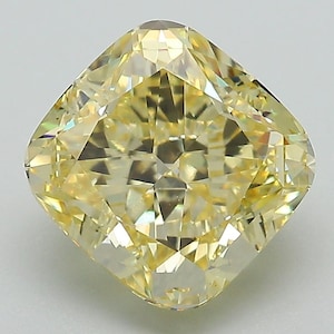 3.36ct Fancy Intense Yellow Lab-Grown Diamond: VS1 Square Cushion Cut, IGI Certified