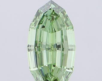 7.47 Carat Marquise Step Cut Fancy Vivid Green Lab Grown Diamond | IGI Certified | VS1