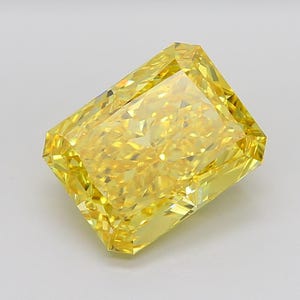 9.27ct Radiant Cut Lab Grown Canary Yellow Diamond: VS1 Clarity, IGI Certified