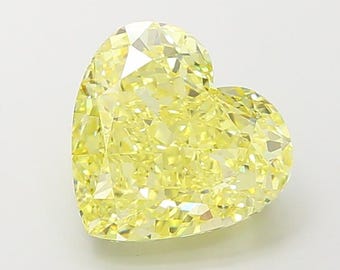 6.10ct Heart Cut Lab Grown Diamond | Fancy Intense Yellow, VS1 IGI Certified