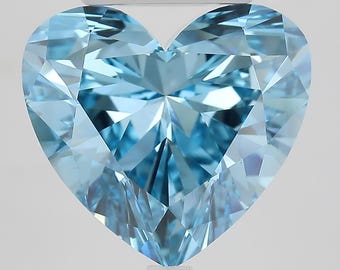 Heart Lab Grown Diamond 7.11ct Fancy Vivid Blue | VS1 IGI Certified Loose Gem | Rare Center Stone for Custom Ring or Luxury Jewelry