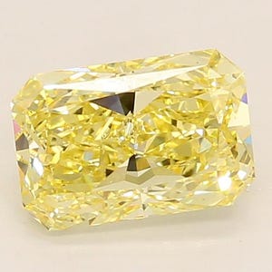 1.51ct Radiant Cut Lab Grown Diamond: Fancy Vivid Yellow VS2, IGI Certified