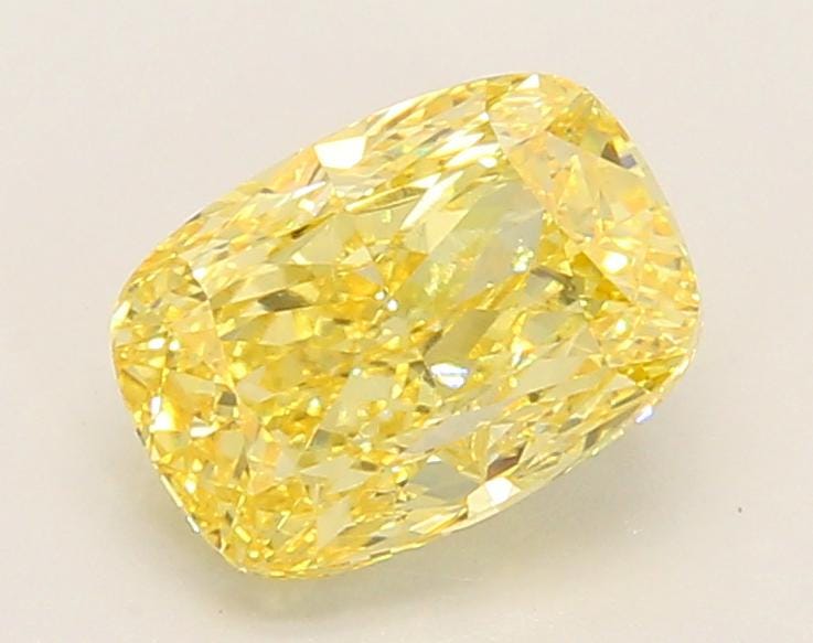 Long Cushion Cut Lab Grown Diamond 1.72ct Fancy Vivid Yellow VS2 | IGI Certified | Ethical Yellow Diamond for Engagement Ring-Custom Jewelry