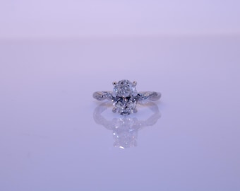 2 Carat Oval Lab Grown Diamond Engagement Ring – Infinity Band, IGI Certified