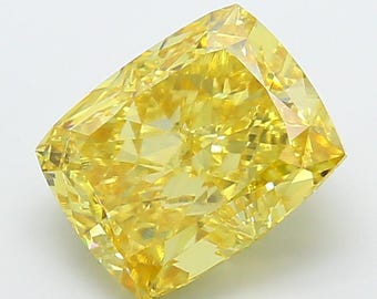 8.10ct Cushion Cut Lab Grown Diamond: Fancy Vivid Yellow, VVS2, IGI Certified Loose Stone