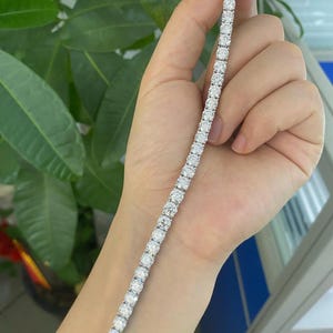 0.50ct Each Round Cut Lab Grown Diamond Tennis Bracelet | IGI Certified | 14K Gold Diamond Line Bracelet