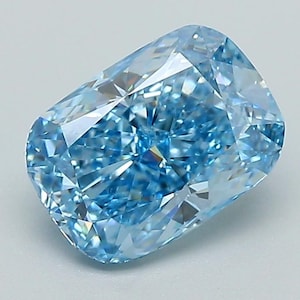 1,50 kt fancy, levendig blauw kussengeslepen laboratoriumdiamant | IGI-gecertificeerd VVS2 | Aangepaste verlovingsring of middensteen voor fijne sieraden