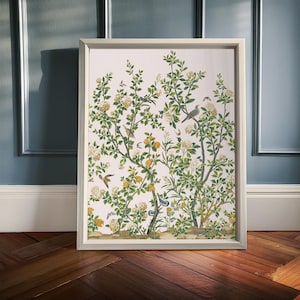 Chinoiserie Wall Art, Chinoiserie Print, Bird Printable Wall Art, Grandmillenial Art, Grandmillenial Decor, Instant Digital Download