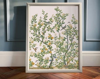 Chinoiserie Bird Wall Art, Grandmillennial Decor (Digital Download)
