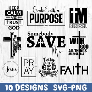 Christliches SVG-Bundle, religiöses SVG, Gott SVG, Jesus SVG, Glaube SVG, christliche Zitate SVG, Bibelvers SVG, Kreuz SVG, Cricut, SVG, PNG