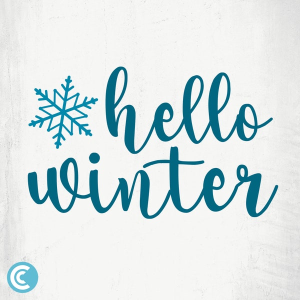 Hello Winter Svg, Winter Svg, Merry Christmas Svg, Christmas Svg, Snow Svg, Hello Winter Cut Files, Silhouette, Cricut, Svg, Png