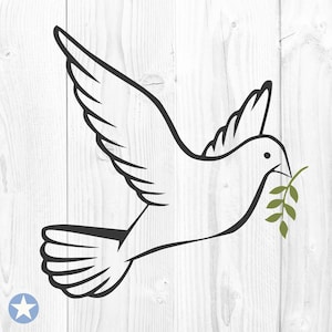 Colomba della pace Svg, Colomba Svg, Colomba con ramo d'ulivo Svg, Piccione Svg, Colomba della pace Svg, Columbidae Svg, Silhouette, File tagliati, Cricut, Svg, Png