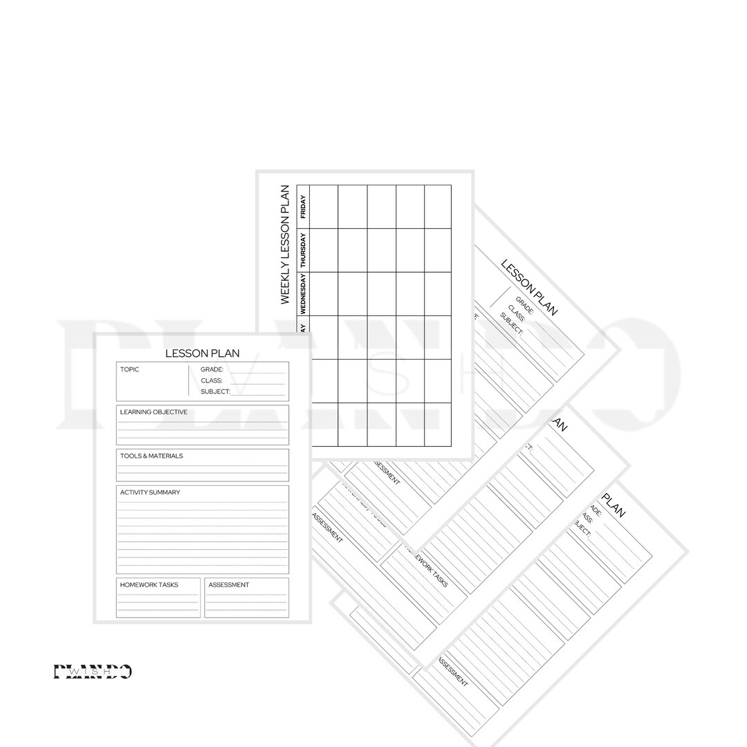 Lesson Plan A4 Printable Lesson Planner Printable,homeschool Teacher