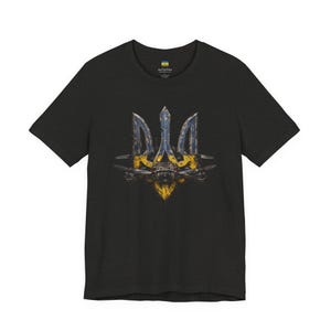 Ukraine Grunge Emblem T-Shirt, Beunruhigt-Ukrainischer Stolz T-Shirt Bild 3
