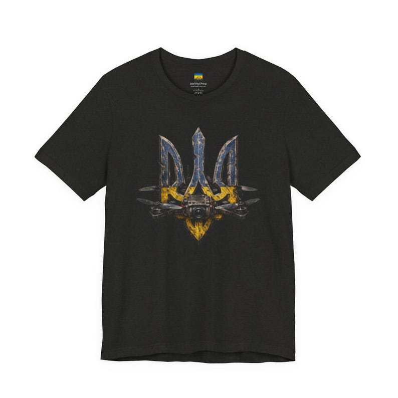 Ukraine Grunge Emblem T-Shirt, Beunruhigt-Ukrainischer Stolz T-Shirt Bild 3