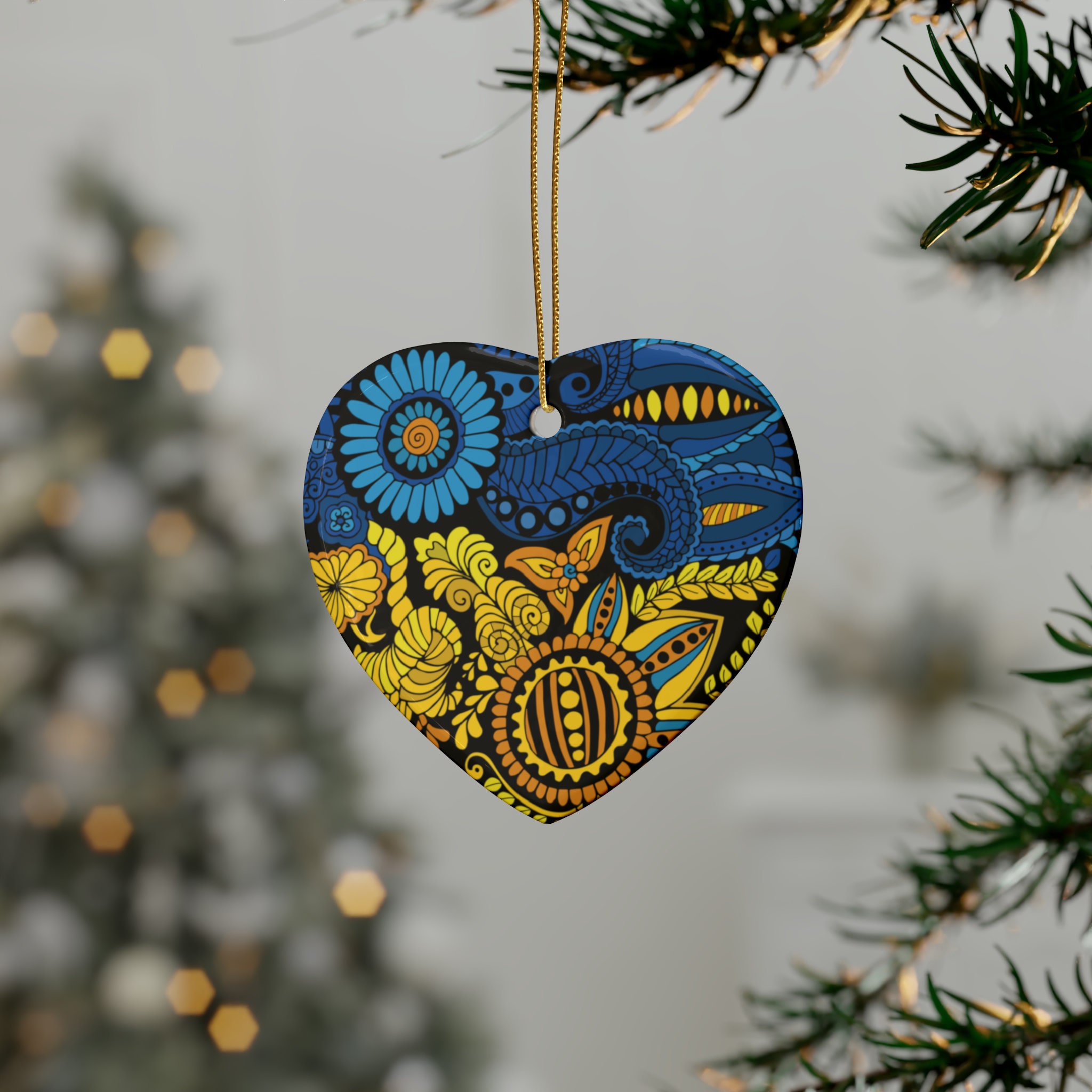 Set of 3 Hand painted ornaments / Petrykivka / Ukrainian animals/ wood/ main image 0