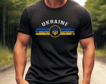 Grunge Ukrainian Flag T-Shirt - Unisex Jersey Tee - Ukraine Pride Design - Support Ukraine - Fathers Day