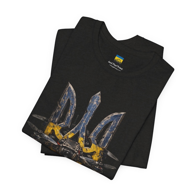 Ukraine Grunge Emblem T-Shirt, Beunruhigt-Ukrainischer Stolz T-Shirt Bild 5