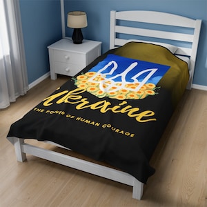 Ukraine Courage Velveteen Plush Blanket Throw