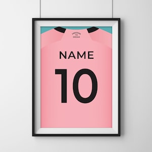Custom Inter Miami CF Home Jersey Poster: Personalised Soccer Fan Art (PDF Instant Download)