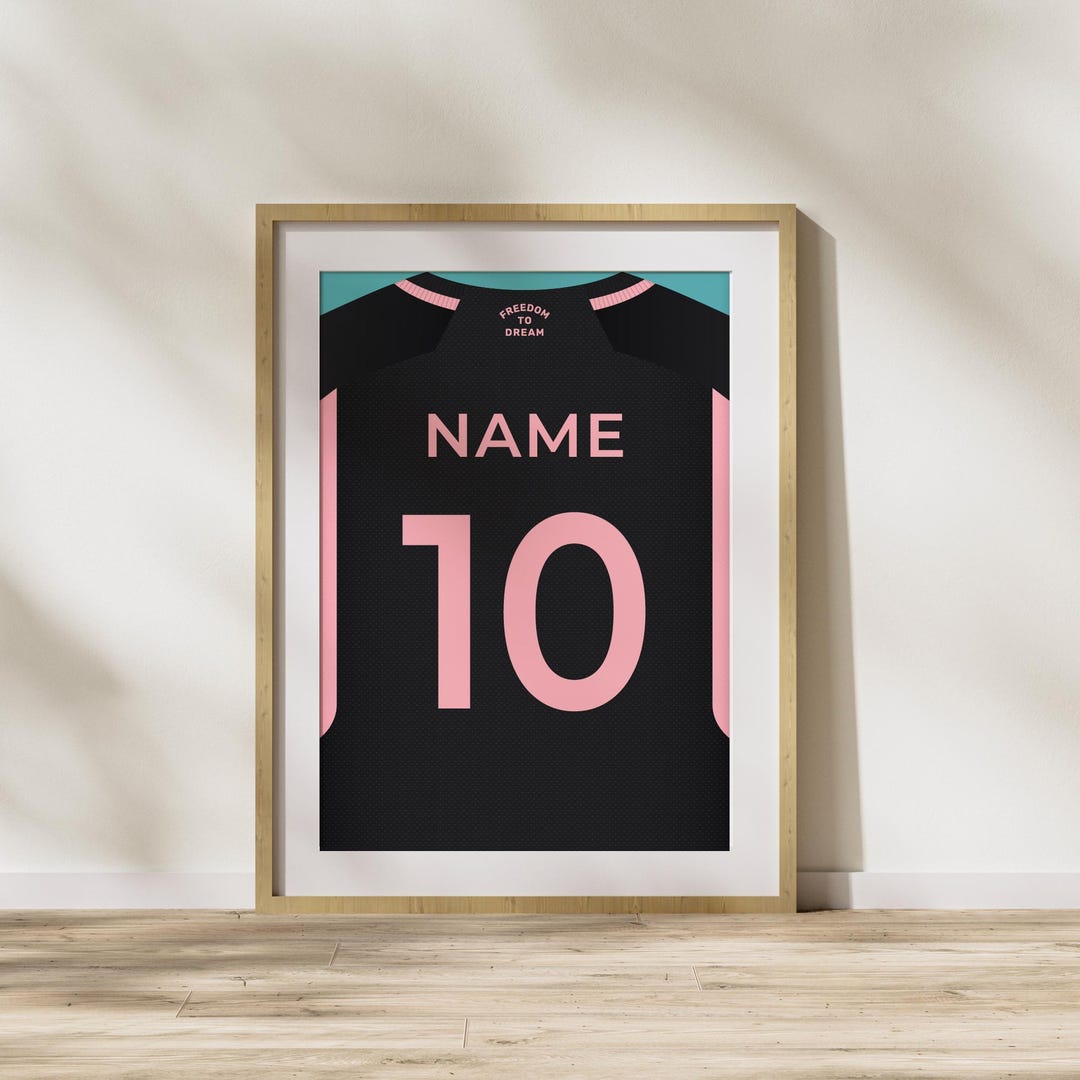 Custom Inter Miami CF Away Jersey Poster: Personalised Soccer Fan Art ...