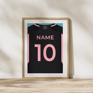 Custom Inter Miami CF Away Jersey Poster: Personalised Soccer Fan Art (PDF Instant Download)