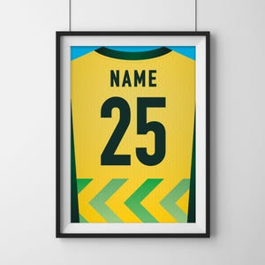 Custom Socceroos Matildas Jersey Art: Personalized Football Poster (Digital Print)