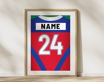 Custom Newcastle Knights Jersey Art: Personalised NRL Poster (Digital Printable)