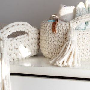 Crochet Diaper Basket in Natural Color made of 100% Cotton Cord Storage Basket, Neutral Nursery Decor, Baby Accessories, Baby Shower Gift, Mom To Be Gift, New Parents Gift, Changing Basket, Changing Table Storage, Napkin Storage, Baby Toys Storage