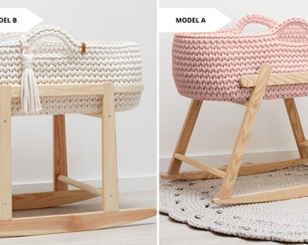 Support en bois pour panier de poupée ReBorn, 2 modèles de support à bascule pour poupée Moïse de 22 pouces/25 pouces/29 pouces, support en bois pour berceau, support pour berceau pour poupée