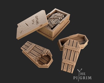 Digital STL file download for Sarcophagus with Coffins Tabletop Terrain