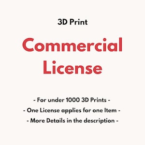 Commercial License for 3d Prints