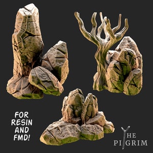 Digital STL file download for Fantasy Rock x3 Tabletop Terrain