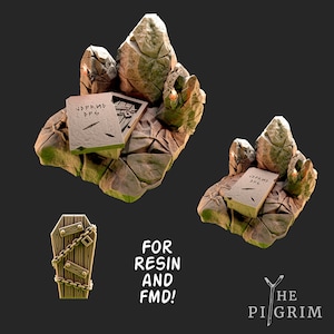 Digital STL file download for Fantasy Rock Grave Tabletop Terrain
