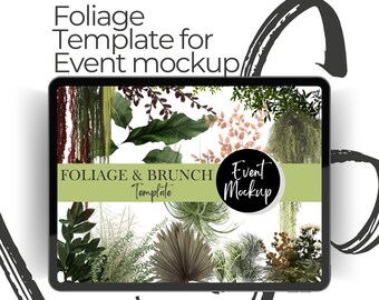 FOLIAGE & BRUNCH -Event styling,Party backdrop, Event planning, png template, Wedding Flowers, Event decor, wedding planning, Wedding mockup